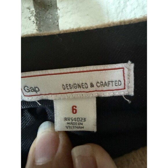GAP Women’s Sz 6 Mini Skirt Khaki Wool Blend Short Academia Preppy Minimalist - Picture 2 of 8